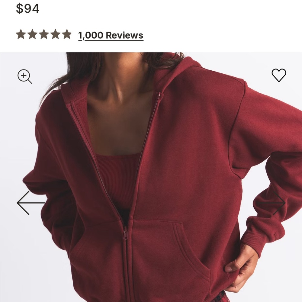 SKIMS Merlot Classic Zip-Up Hoodie NWT